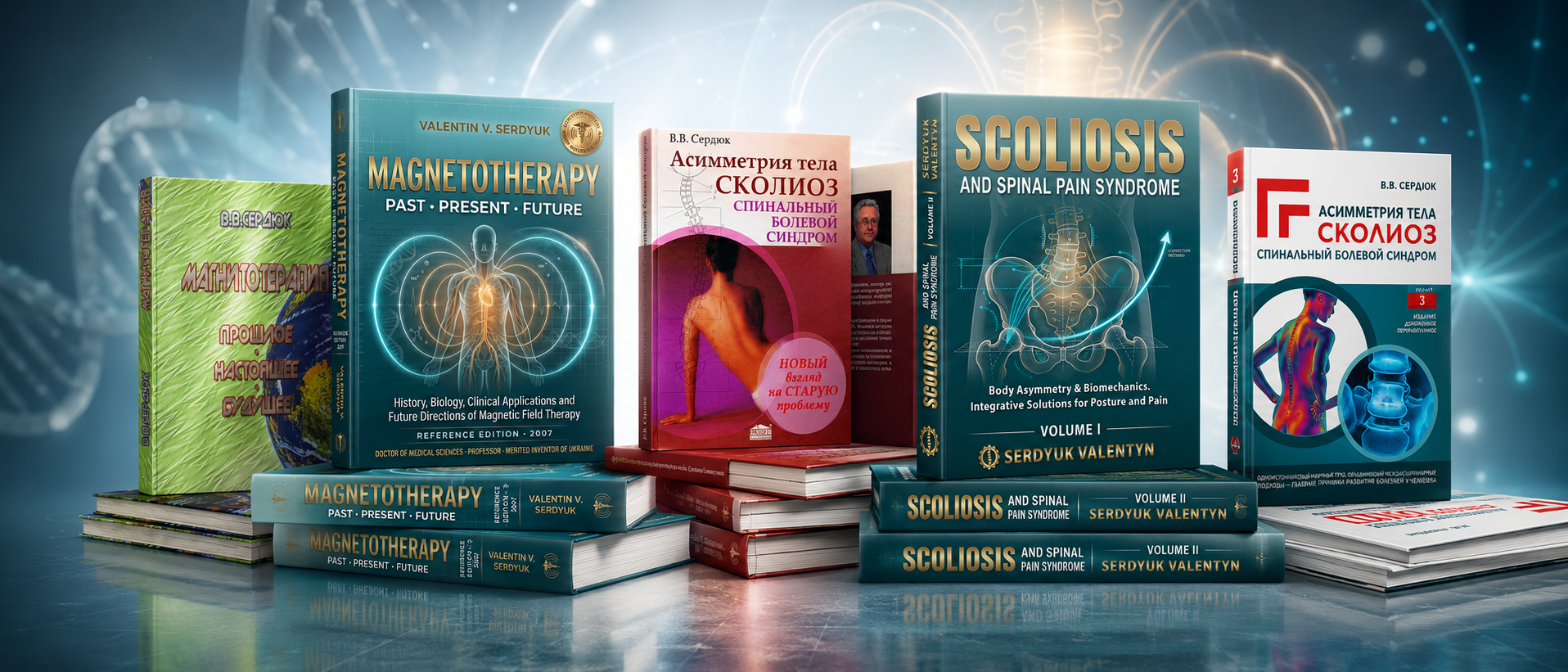 Books by Professor Valentyn Serdyuk on scoliosis and spinal biomechanics